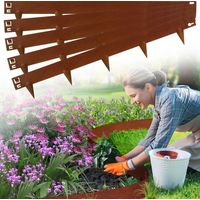 Jiubiaz Borduras de jardín con consejos DIY Cercado de césped Plata de metal galvanizado Cercado de camino Cercado de césped Rust 100x15cm 50m