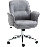 Chaise de bureau à domicile, chaise de bureau en microfibre, chaise pivotante réglable en hauteur avec fonction bascule, chaise de coiffeuse, chaise de bureau, capacité de charge jusqu'à 120 kg, pour