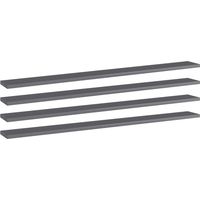 Panneaux bibliothèque 4pcs Gris brillant 100x10x1,5cm Aggloméré