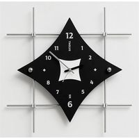 Bedroom Modern Table Clock, 16" Creative Geometry Acrylic Stereo Wall Clock, Placed/Wall Mounted, for Living Room/Desk Table Decor/Art Gift/Wall Decor(Black)