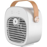 Tragbarer Luftkühler, Mini-Klimagerät für den persönlichen Gebrauch, 2-in-1-Verdunstungskühler mit Griff/Luftbefeuchter/3-stufigem Ventilator für Reisen, Büro und