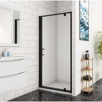 700x1850mm Height Matt Black Frame Pivot Hinge Shower Glass Door Shower Screen