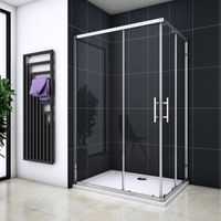 Box Doccia Angolare Porta Scorrevole 195cm Vetro Temperato Trasparente 6 mm Anticalcare Easyclean 120x70 cm