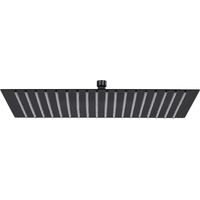 Vidaxl – Pomme de douche pluie carrée 50x50 cm en acier inoxydable noir – Buses en silicone pour nettoyage facile – Articulation pivotante pour angle ajustable