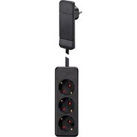 Multiprise GEBRO 104551, 3 prises, avec prise plate SmartPlug, noir