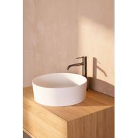 Mitigeur de lavabo en inox ELLIOT modèle haut cartouche céramique Ø25 BASS gris métal