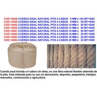 Corda in sisal naturale Pita 4 capi 6 mm x 100 m