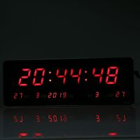 Horloge murale numérique LED avec calendrier et température (Calendrier, Température, Semaine)