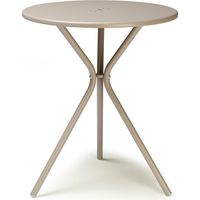 Table de jardin, Table ronde extérieur Leo Beige en Metal, Scab design