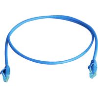 Telegärtner 100009090 RJ45 Câble réseau, câble patch CAT 5e 10.0 m bleu ignifuge, avec manchon de pr