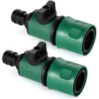 Lot de 2 Rallonges de Raccord Tuyau D'Arrosage - Raccord Rapide D'Eau Avec Valve pour Tuyau - Raccordement des Outils de Jardin - Raccordement de Tuyau - Raccordement Individuel
