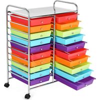 Chariot de rangement mobile avec 20 tiroirs colorés