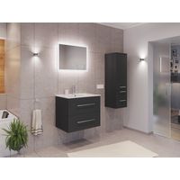 Badmöbel Set Firenze 70 3tlg. LED Spiegel und Seitenschrank grafit
