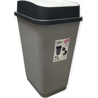 Pattumiera Bidone in Plastica Oslo Black Silver Dea Home 50 Litri