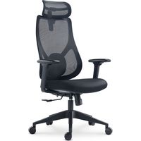 Chaise de bureau exécutive et ergonomique, pivotante avec renfort lombaire, réglable en hauteur. Modèle Bruno couleur noire