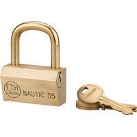 Lucchetto Nautic 55 mm in ottone, arco in ottone, 3 chiavi, per esterno – THIRARD