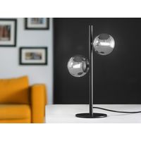 Ausgefallene Tischleuchte HONEY Schwarz - Glaskugeln Rauchglas, Höhe 40cm