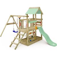 Wickey TurboFlyer climbing frame with swing and sandpit for toddlers in light green