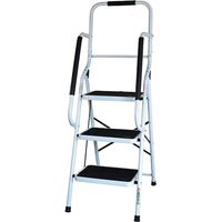 Escabeau Bm Médical ESC-3-MC avec main courante, 3 marches - Échelle multi-usage intérieur et à l'extérieur