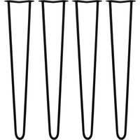 4 Gambe per Tavolo a Forcina SkiSki Legs 71cm Acciaio Nero 2 Rebbi 12mm