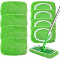 10 Pièces Chiffons De Sol Humides pour Balai, Lavables Mop de Chiffons de Rechange en Microfibre pour Swiffer, Recharges de Chiffons Humides pour Une Utilisation Humide et Sèche (Vert)