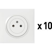 Legrand - Lot de 10 prises de courant 2P+T Surface dooxie complet - blanc