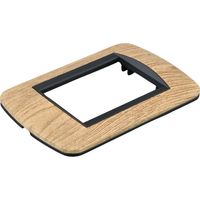 Placca Plastica Ovale MBL 3 Moduli/Posti Compatibile Bticino Living 17 Colori Disponibili (Legno Chiaro)