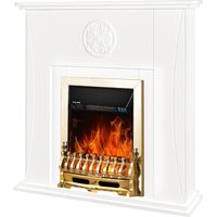 ART FLAME Cheminée électrique - Benedict & Gala Gold - 2000 W - Flamme LED - Blanc