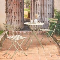 Tavolo da giardino bistrot pieghevole in metallo con 2 sedie
