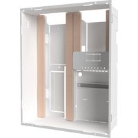 Atole – Bac d'encastrement pour GTL H. 625 mm – Acier blanc – 2 travées 13 modules – Support 2 prises et 8 RJ45 – Rail DIN intégré