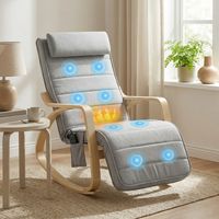 Fauteuil relaxant avec massage et chauffage gris clair velours