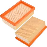 Rebirthcare 2-pack flat pleated filter for Kärcher vacuum cleaner 2.863-005.0 - Kärcher WD4, WD5, WD6, MV4, MV5, MV6 - Spare part for Kärcher vacuum cleaner