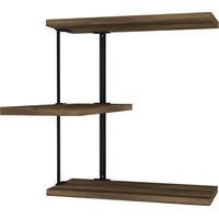 Étagère murale en bois "Frisbi" - 45 x 20 x 47 cm - NoyerNoir