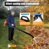 70 m/s Souffleur Thermique a Dos, Souffleur à feuilles à essence 2 temps, 42,7 cm³, souffleur à feuilles à dos avec réservoir de 1,2 l, refroidi par air, Souffleur Thermique pour grandes surfaces