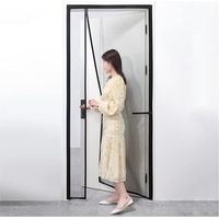 Rideau de porte magnétique de taille personnalisée, moustiquaire en fibre de verre, rideau de porte anti-déchirure, ouverture latérale pour balcon, terrasse(Size:90x215cm)