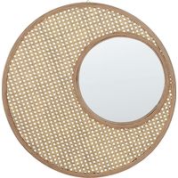 Specchio da parete decorativo telaio in bambù e rattan sintetico ø 60 cm Palau