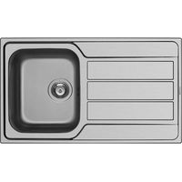 Contemporary 1 Tap Hole Stainless Steel Kitchen Sink, 860 x 500mm