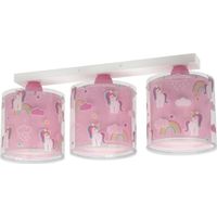 Plafoniera Per Bambini A 3 Luci Unicorns