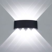 Stoex – Applique murale LED 8W – Aluminium noir – Éclairage intérieur – Lumière blanche froide – Installation murale rapide – Dimensions 22x9x5cm