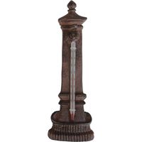 Thermomètre fontaine en fonte - Marron - H 19,6 cm - Livraison gratuite