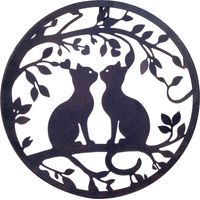 Signes Grimalt Figura De Gato Adorno Pared Adorno Placas Metal Negro 2x30x30cm 37189