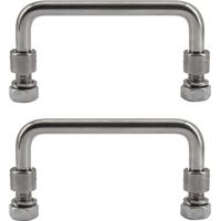 2 Stück 304 Edelstahl U-förmige Klappschrankgriffe für Verteilerkasten-Werkzeugkasten, 120 mm