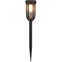 Lámpara de jardín, poste solar, motorizada, 45 cm, negra, redonda, Ø8 cm, luz cálida, LED, 0,1 W, IP44, PHIL Eko-Light
