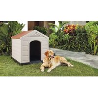 Cuccia per cani in resina Taglia Grande beige con tetto rosso Happy House Doggy Large MKT