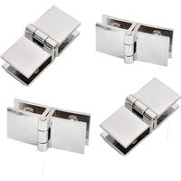 4pcs 180 Degree Glass Door Hinges, Glass Door Hinges, Zinc Alloy Glass Door Hinges, Easy to Install, Suitable for Display Cabinets, Wine Cabinets