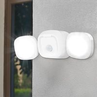 Blanc Lampe Detecteur de Mouvement Exterieur Lampe a Pile Detecteur Mouvement Sans fil Exterieur Lumiere Exterieur Detecteur de Mouvement Éclairage Mural D'extérieur pour Garage Terrasse Jardin [Class