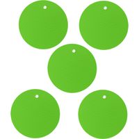 5 pièces dessous de plat en silicone ronds antidérapants résistants à la chaleur pour casseroles et plats chauds verts
