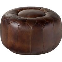 Pouf 60x60 Cuir Brun CHESTERFIELD 18