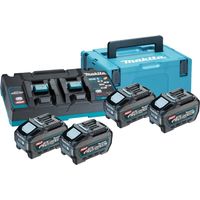 Makita 40V Li-ion MAX Set mit 4 5,0Ah-Akkus - Ladegerät - Mbox - 191U42-2
