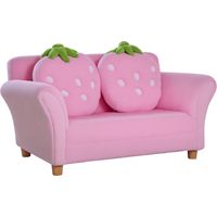Kindersessel Kindersofa mit Korallenvlies-Optik, massiven füßen Sessel aus Schaumstoff Kinderstuhl für Kinderzimmer, Spielzimmer, 90 x 53 x 48cm, Rosa